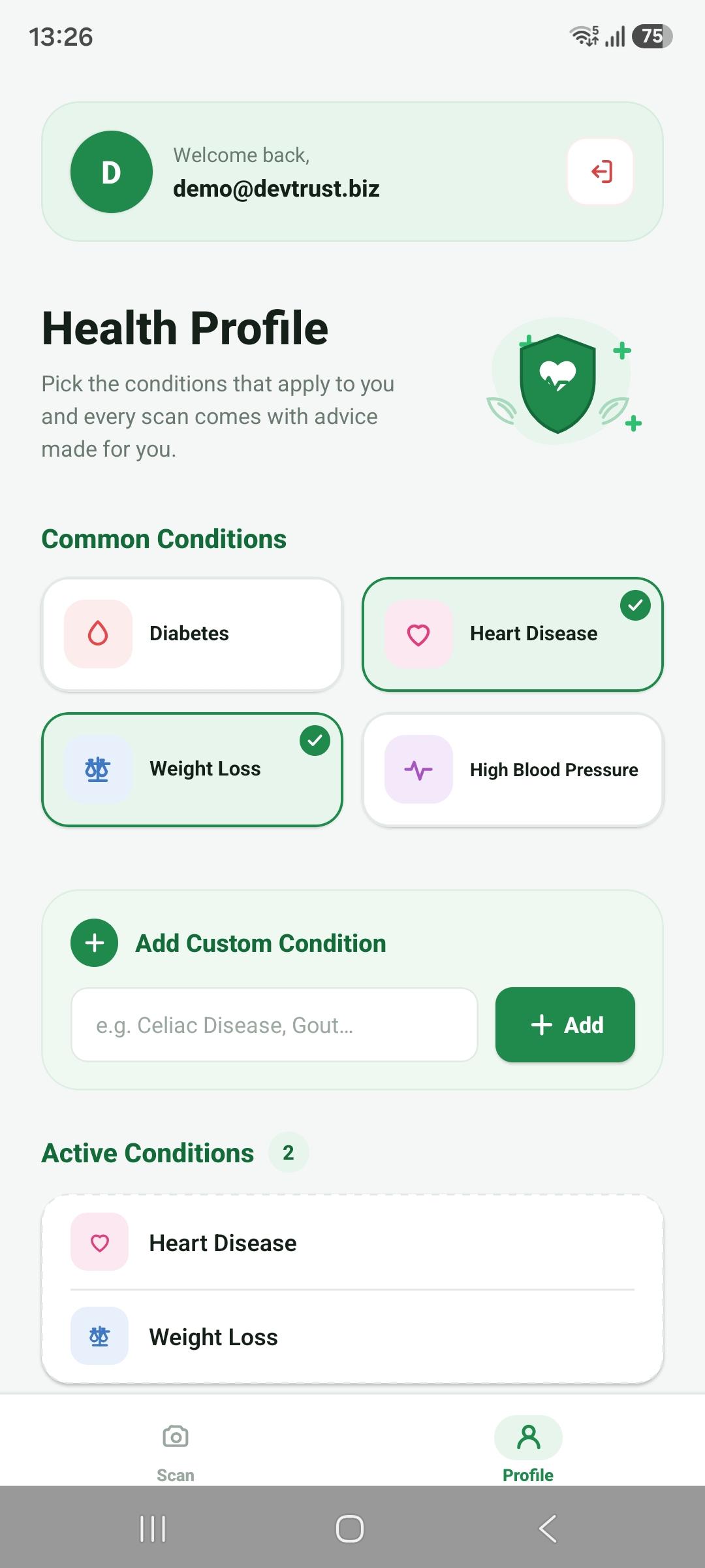 NutriView screen 4
